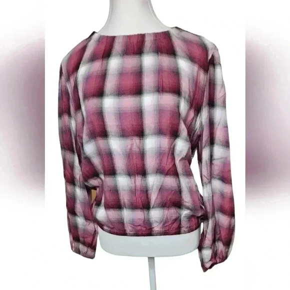 ANTHROPOLOGIE Cloth & Stone Glacier  Plaid Blouse Top Size Size - Picture 3 of 6